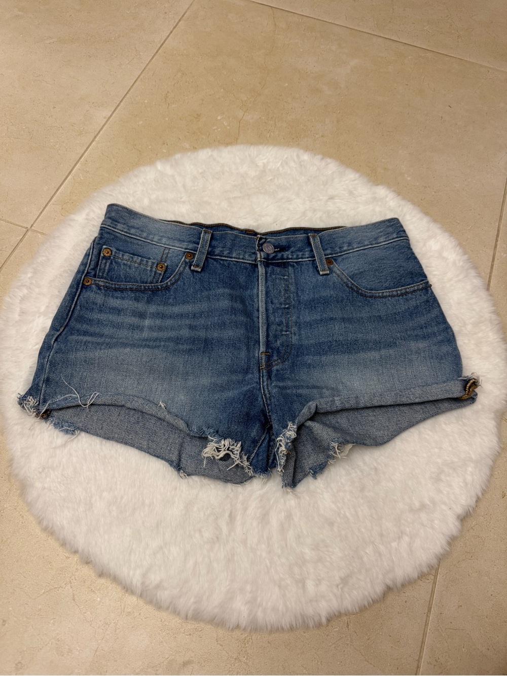 Levi’s 501 Blue High Waisted Shorts Size 28